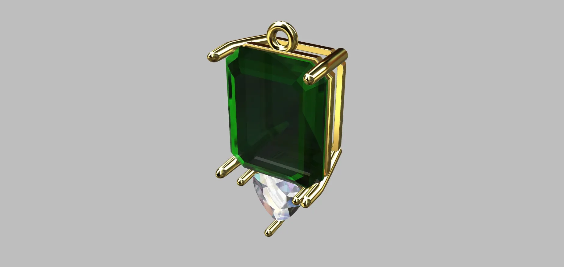 Rectangular Stone Pendant 11 94x9 53mm Trillion 5 30mm 3D print model