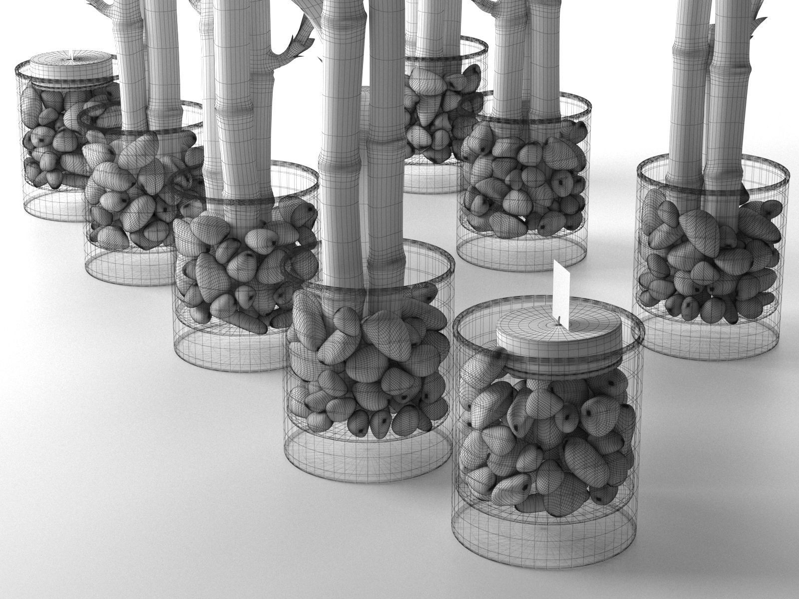 Lucky Bamboo Centerpiece 3D model_4