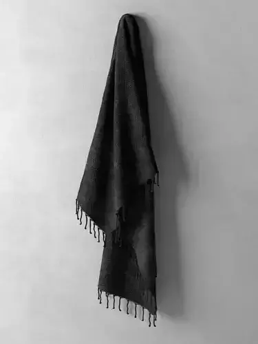 Hanging Black Towel 3D model