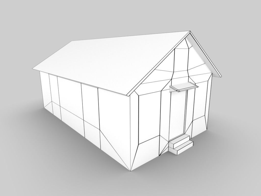 Old Abandoned Cottage Free low-poly 3D model_7