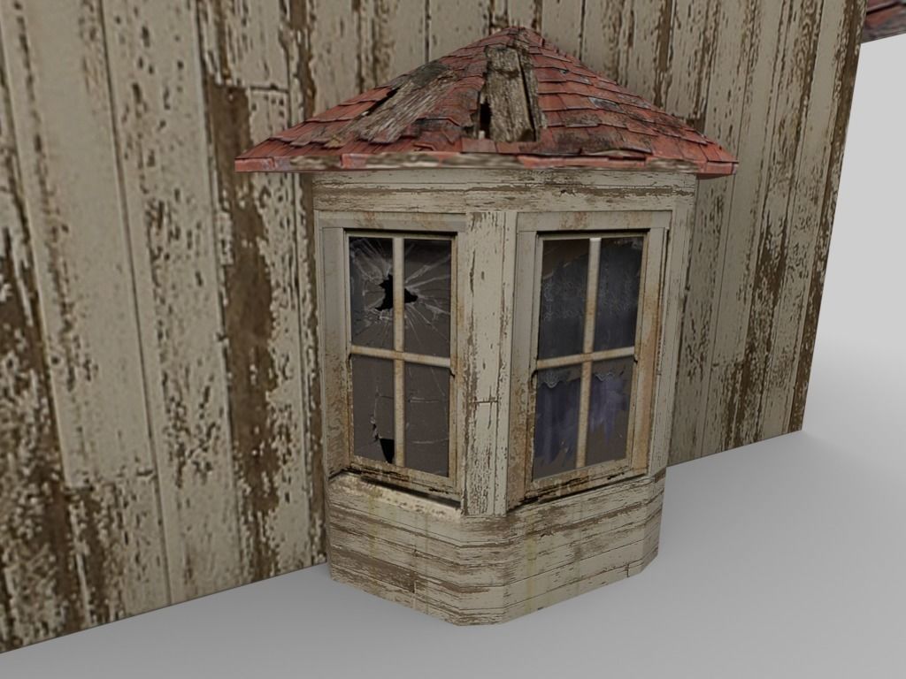 Old Abandoned Cottage Free low-poly 3D model_6