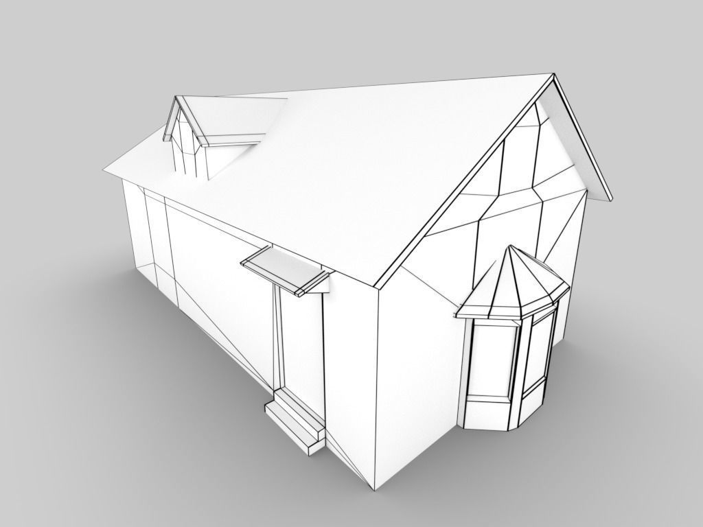 Old Abandoned Cottage Free low-poly 3D model_8