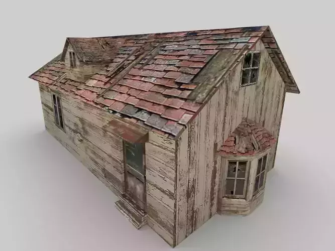 Old Abandoned Cottage Free low-poly 3D model