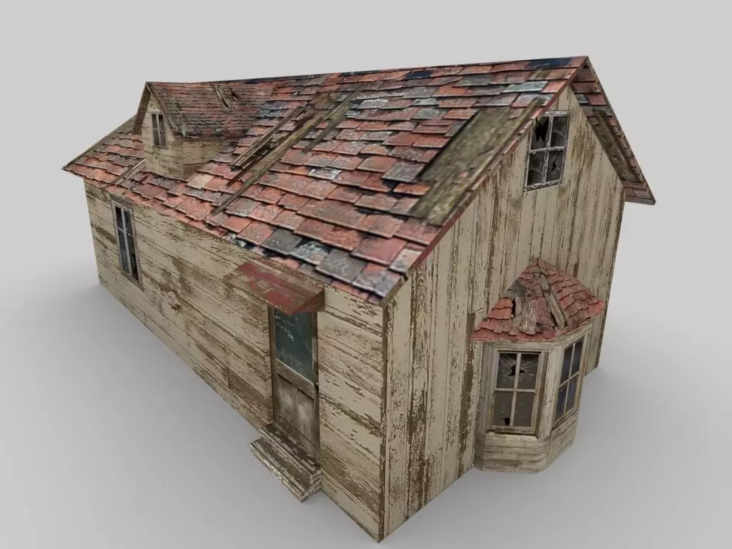 Old Abandoned Cottage Free low-poly 3D model_0