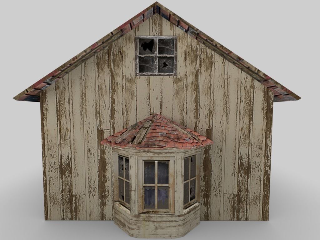 Old Abandoned Cottage Free low-poly 3D model_3