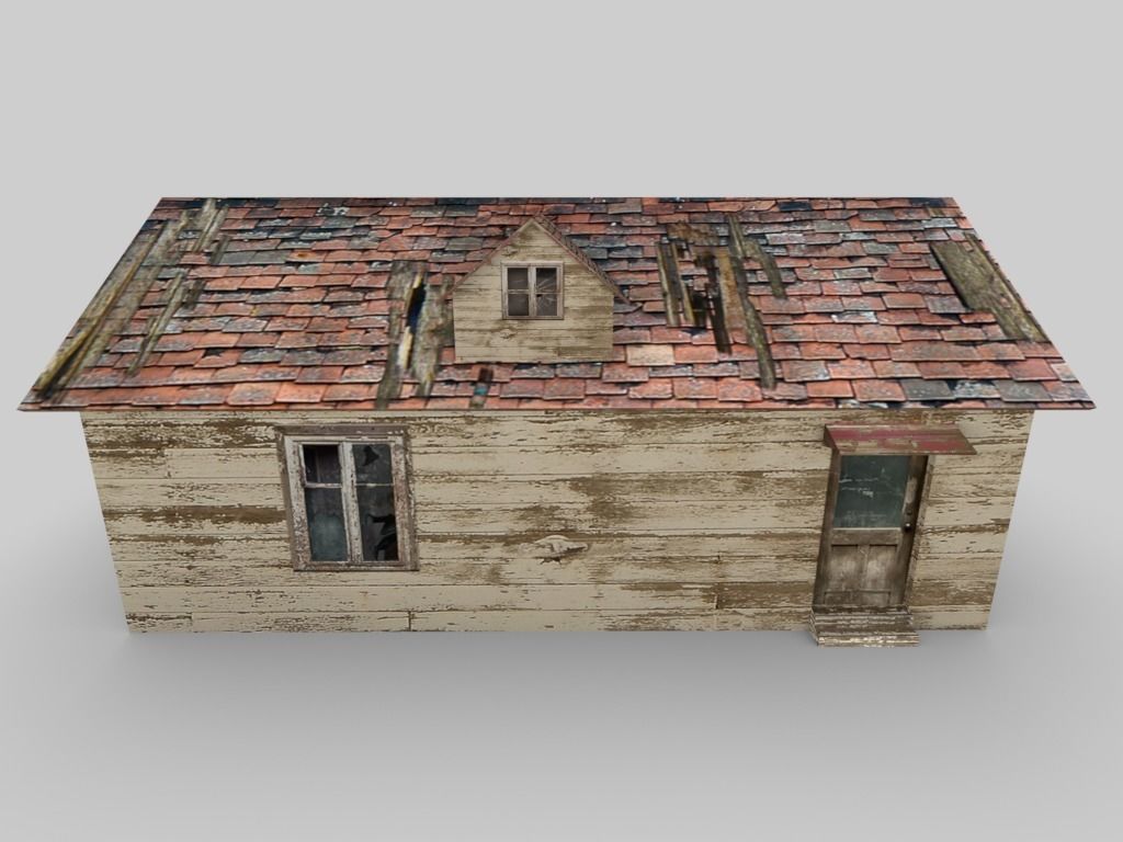 Old Abandoned Cottage Free low-poly 3D model_5
