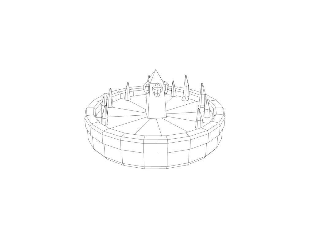 Blood fountain with skulls animated Low-poly 3D model_8