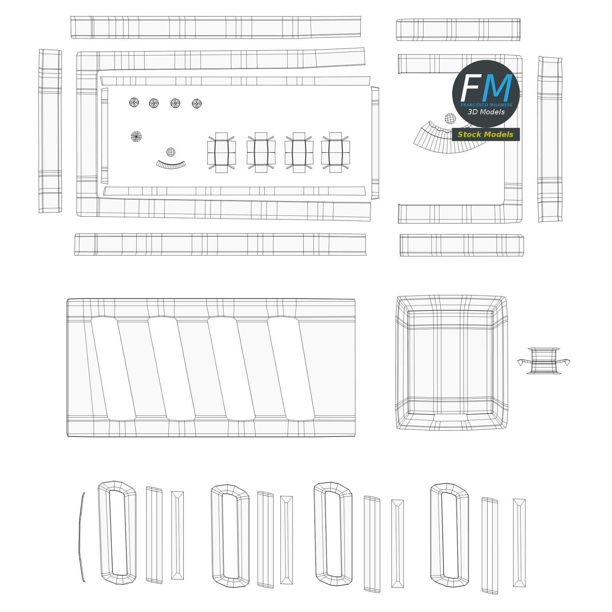 Acoustic Bass Guitar 3D model_12