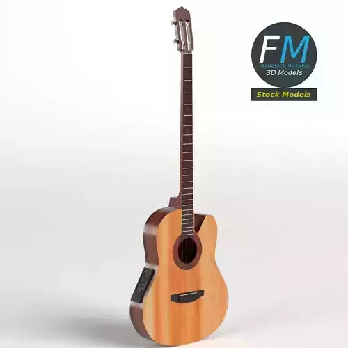 Acoustic Bass Guitar 3D model