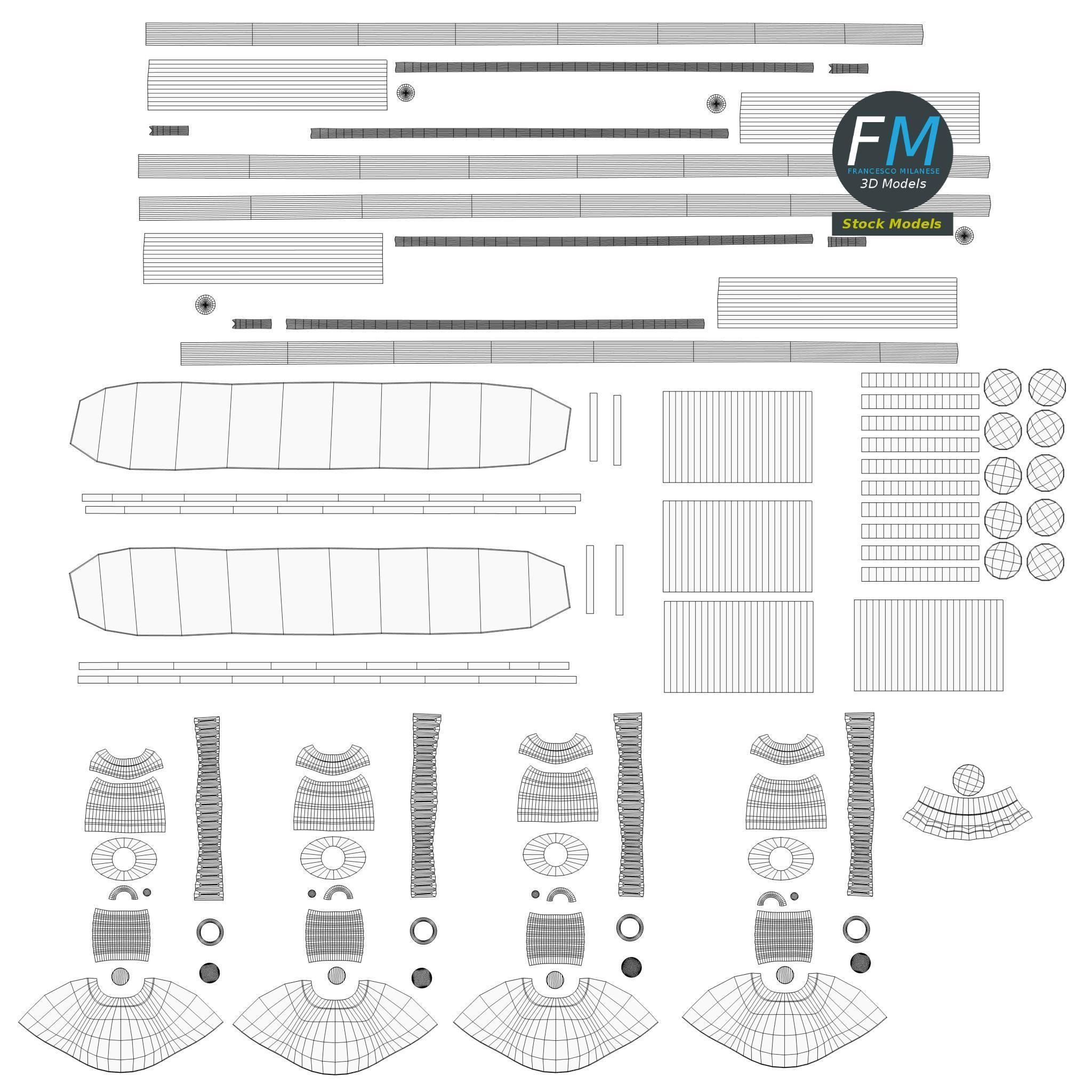 Acoustic Bass Guitar 3D model_13