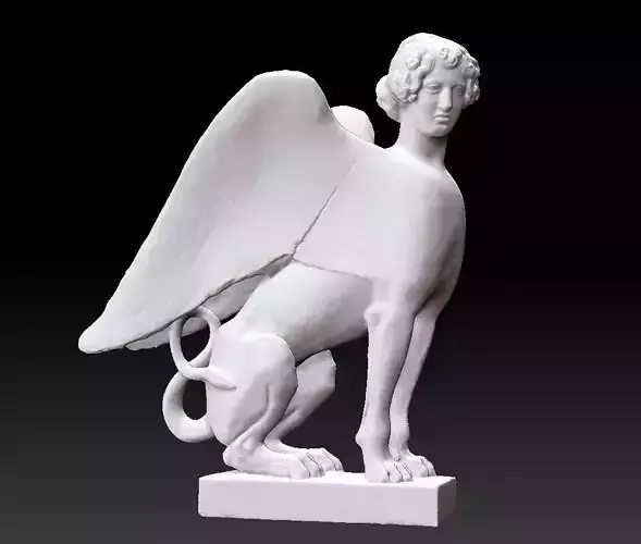 sphinx-seated statue