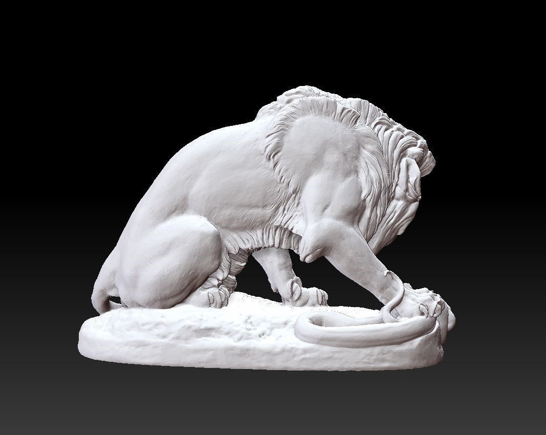 Lion Statue 3D print model_2