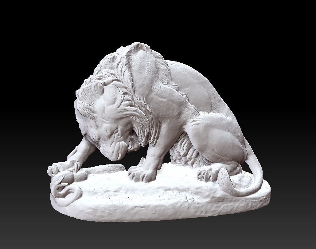 Lion Statue 3D print model_4