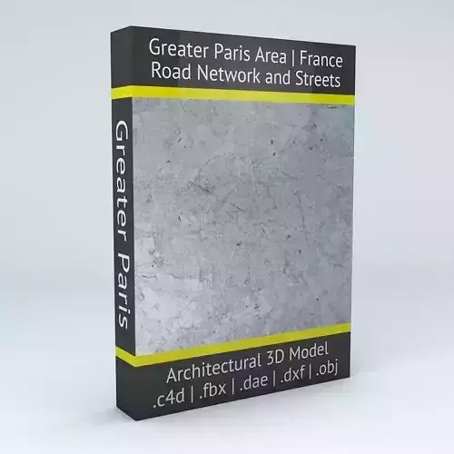 Greater Paris Road Network and Streets 3D model