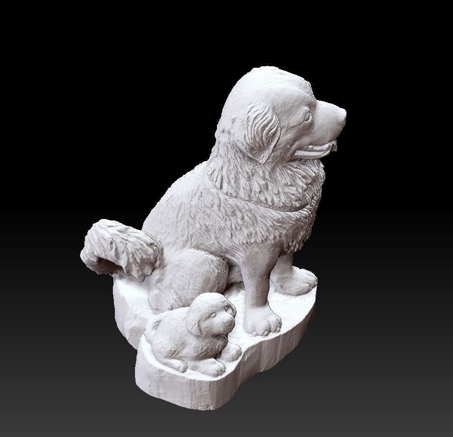 dogs statue 3D model 3D printable CGTrader