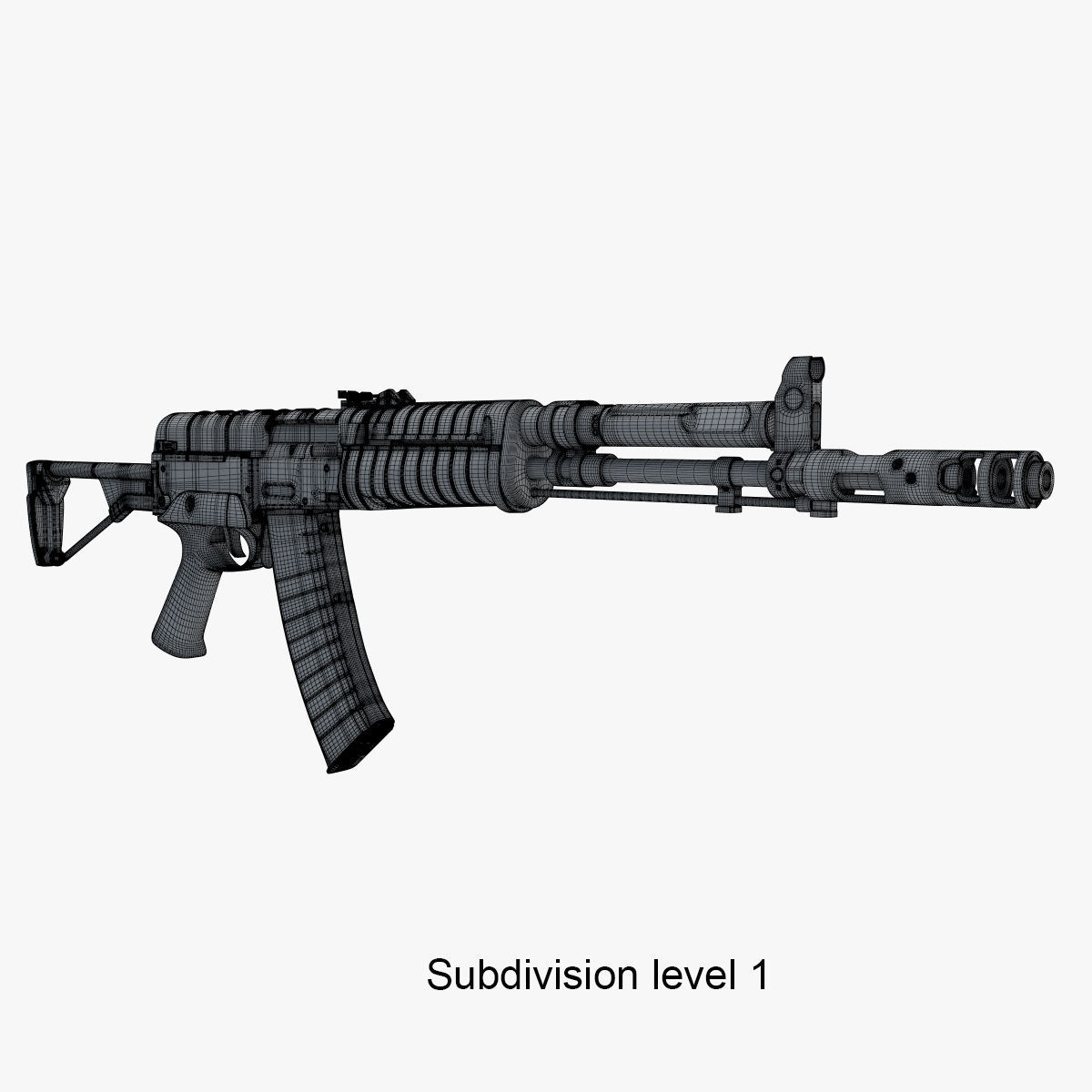 Assault rifle AEK 971 3D model_22