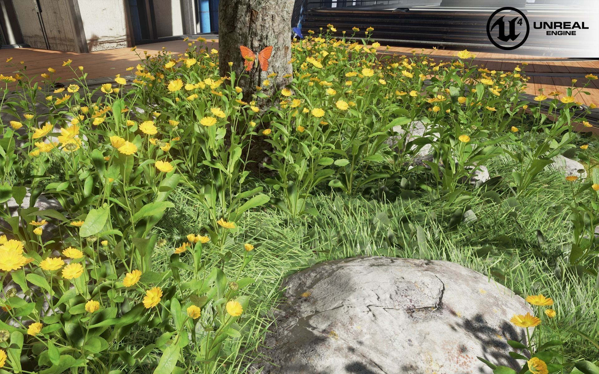 Calendula universal plant Low-poly 3D model_2