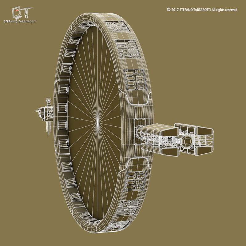 Stargate with sci-fi shuttle 3D model_8