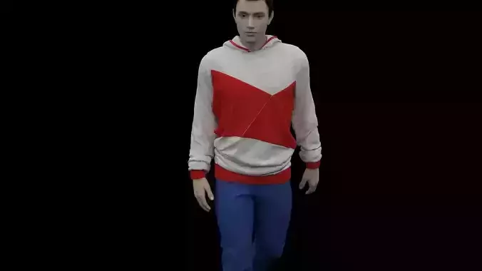 Stylish Designer Men Hoodie 3D model Free 3D model