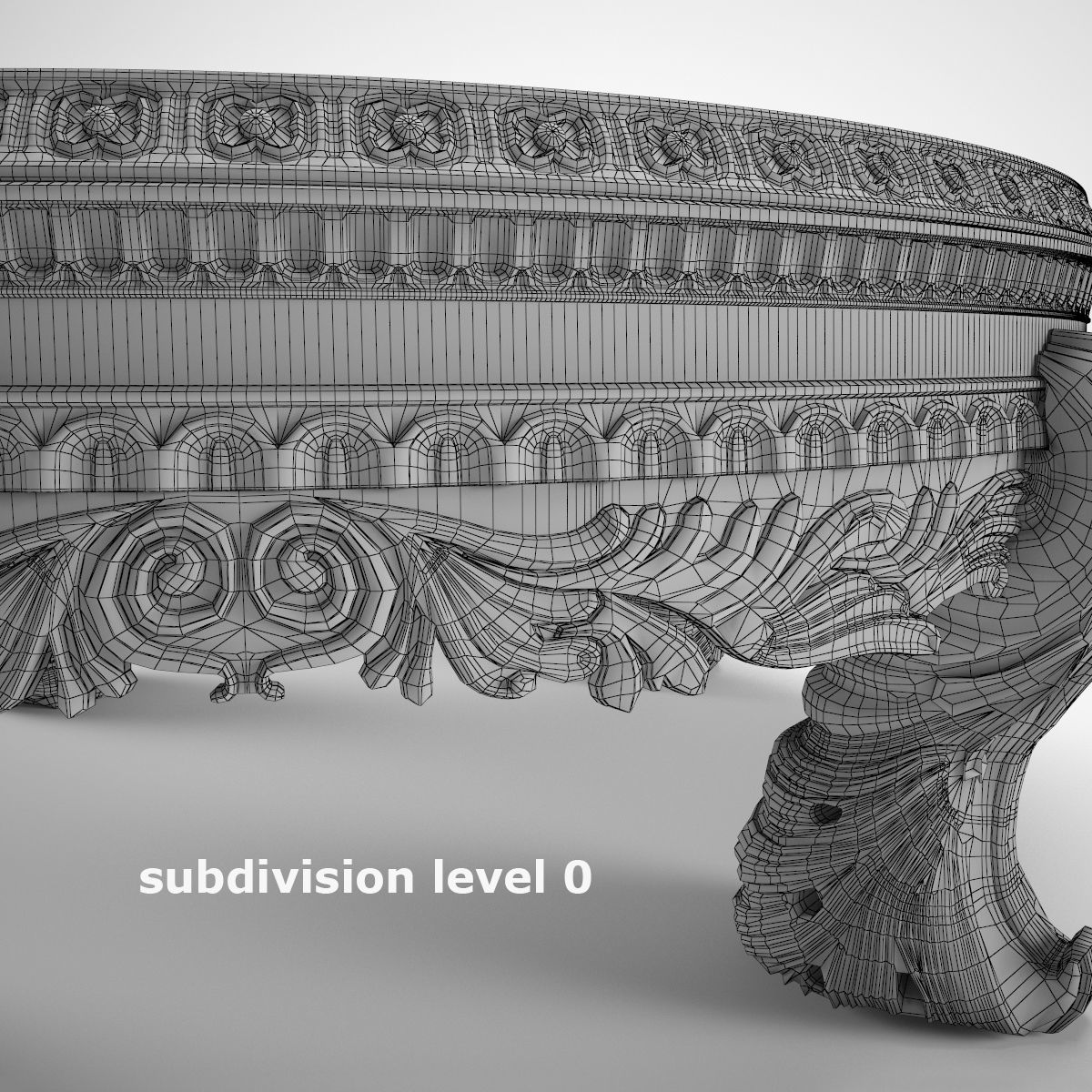 carved round table 3D model_6
