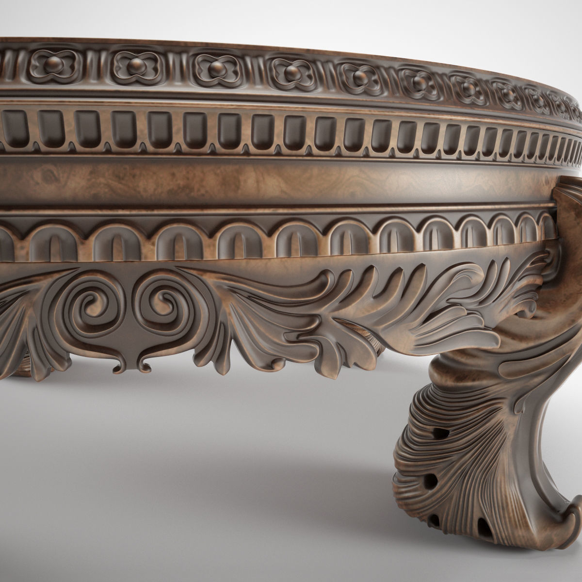 carved round table 3D model_2