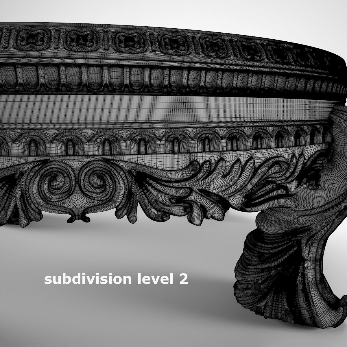 carved round table 3D model_7