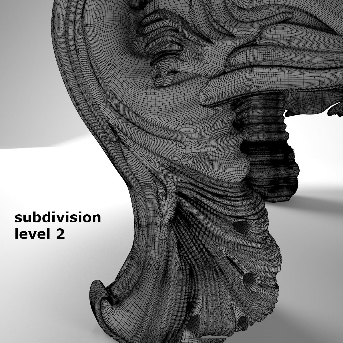 carved round table 3D model_5