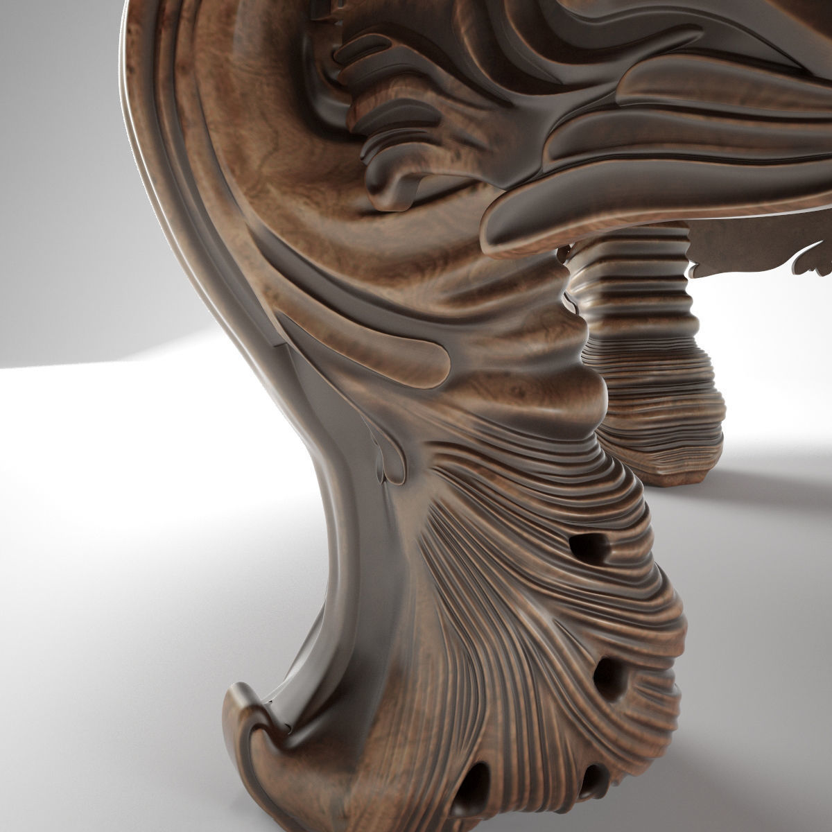 carved round table 3D model_3