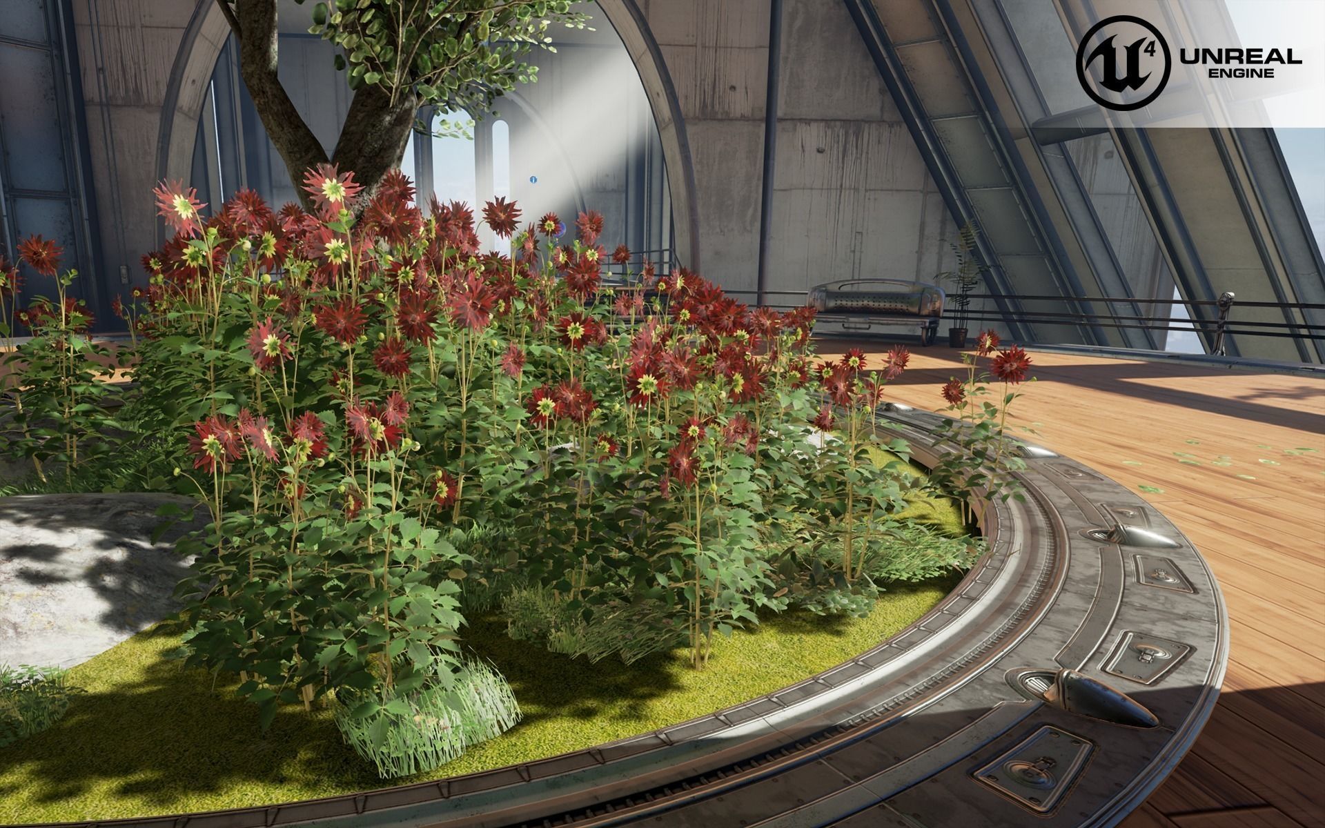 Dahlia tall universal plant Low-poly 3D model_2