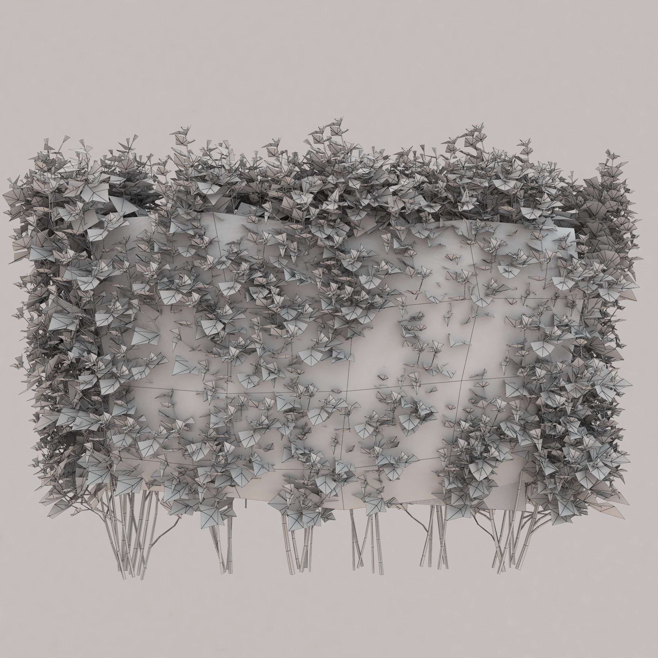 Darts gold universal fence plant with LODs Low-poly 3D model_3