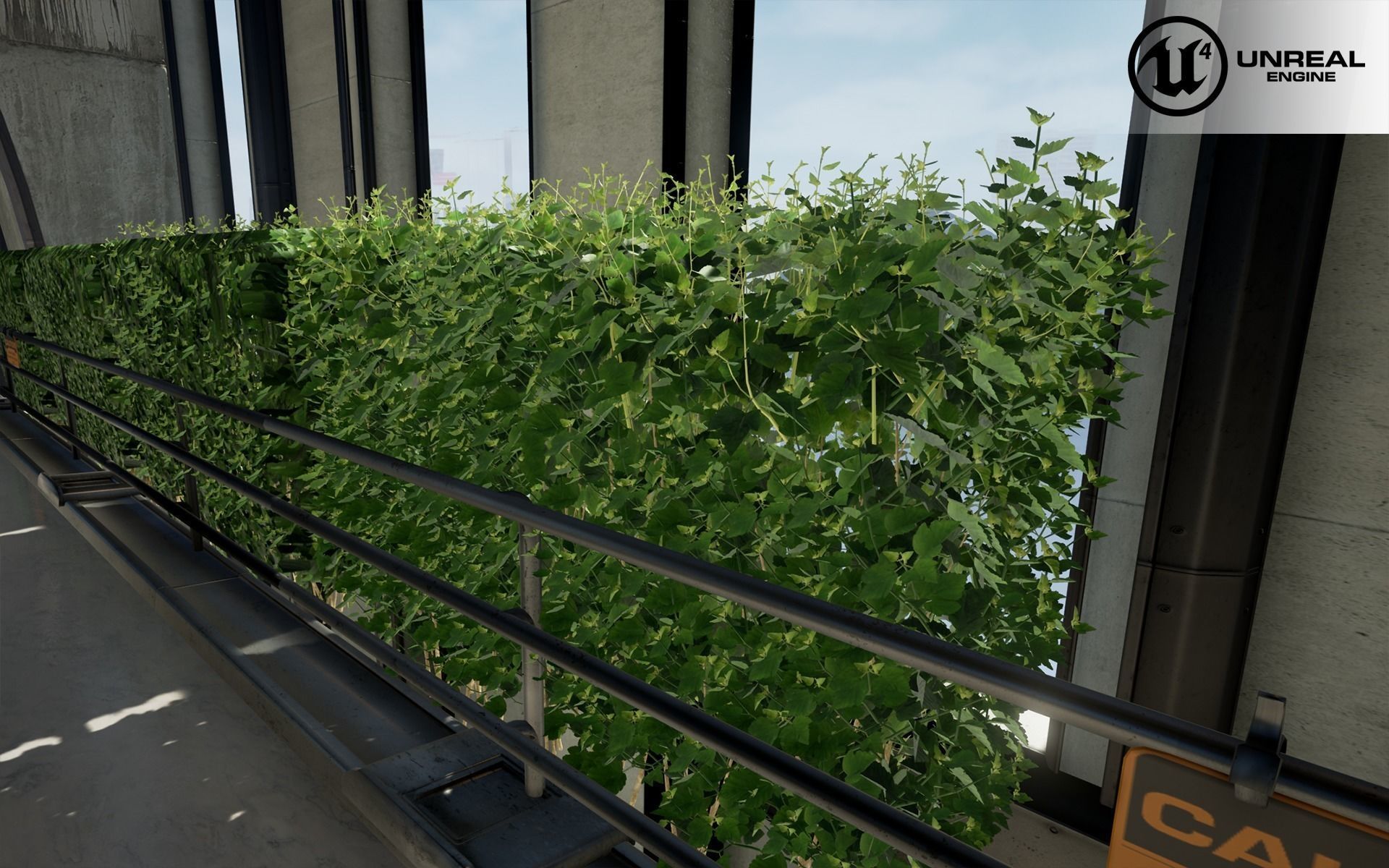 Darts gold universal fence plant with LODs Low-poly 3D model_2