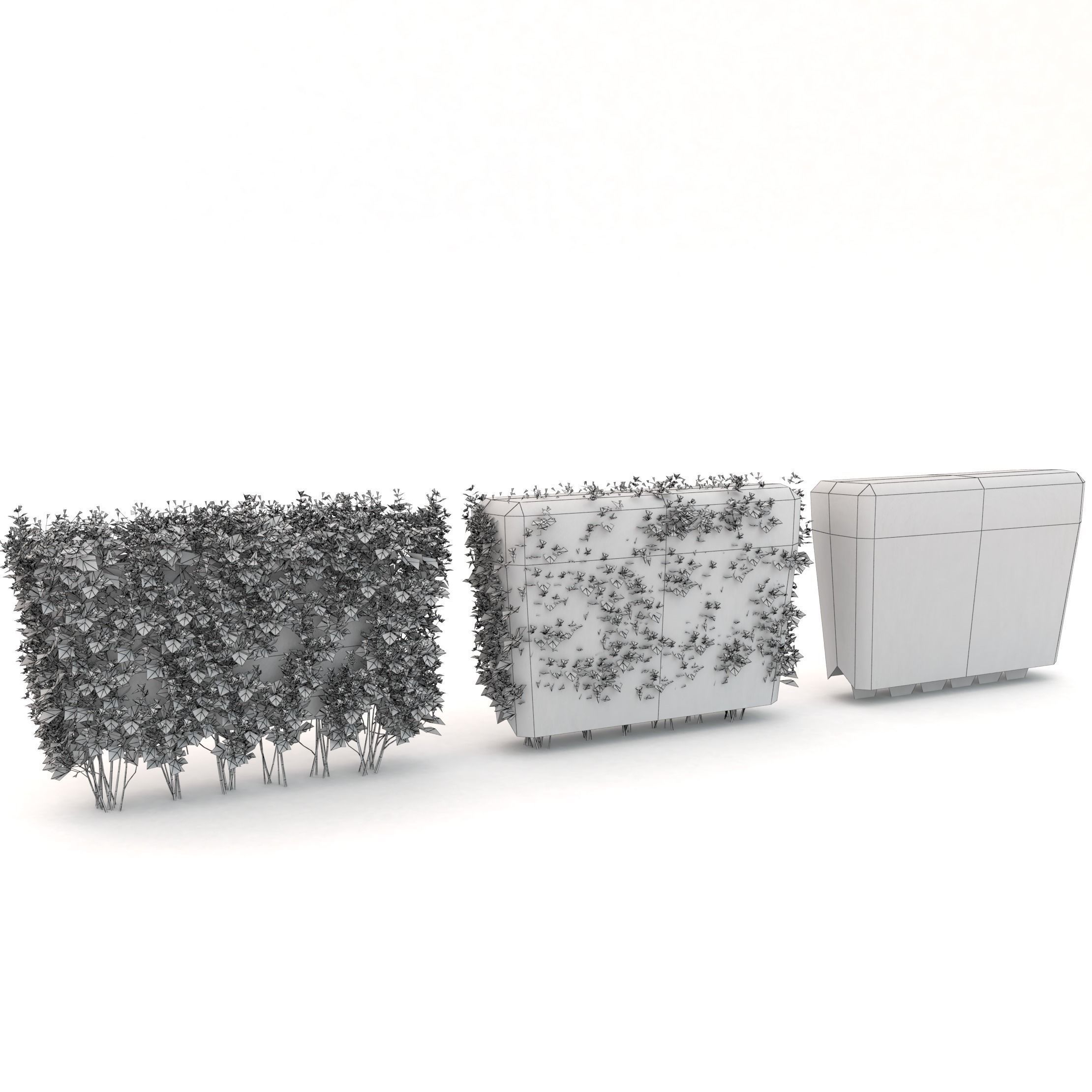 Darts gold universal fence plant with LODs Low-poly 3D model_4