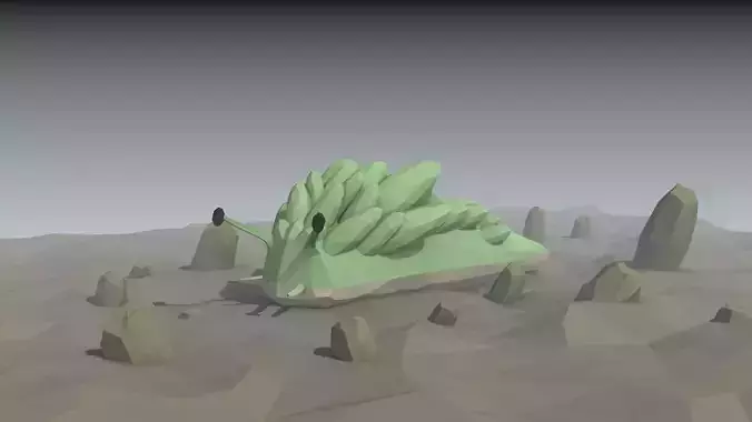 low poly alien snail Low-poly 3D model