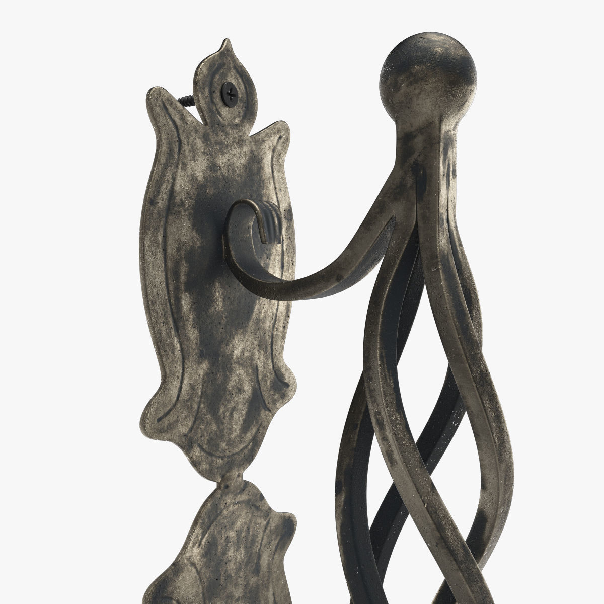 Forged door knob 3D model_1
