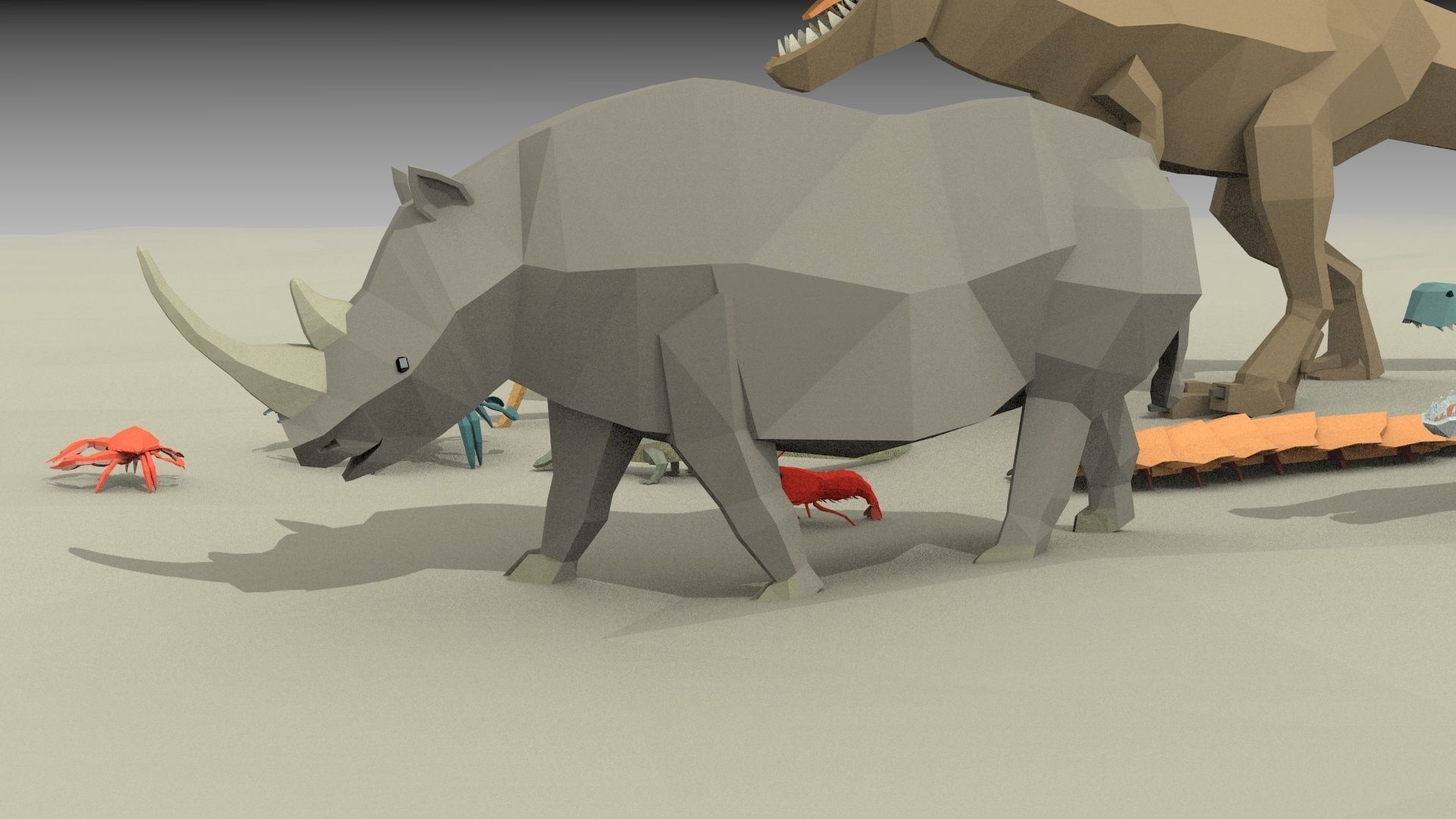 low poly animal pack Low-poly 3D model_4