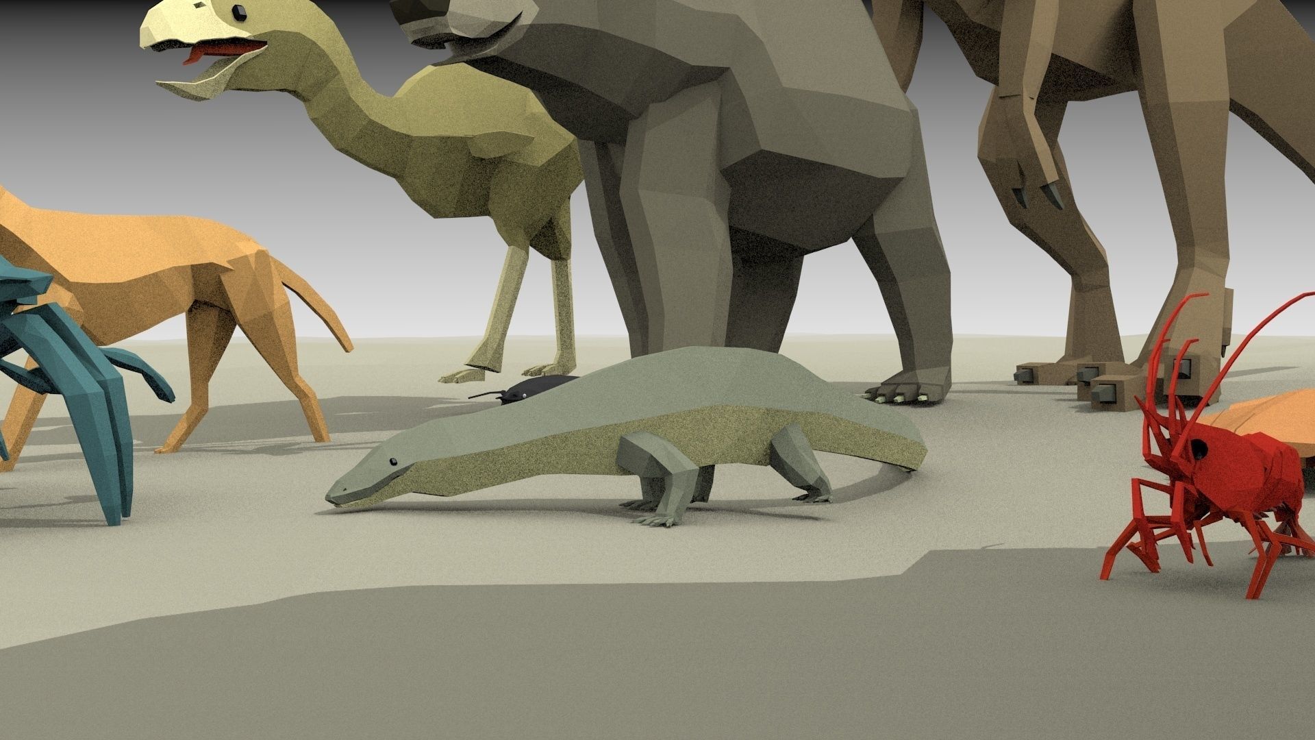 low poly animal pack Low-poly 3D model_1