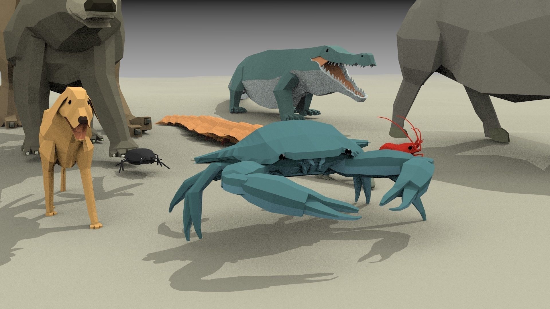 low poly animal pack Low-poly 3D model_3