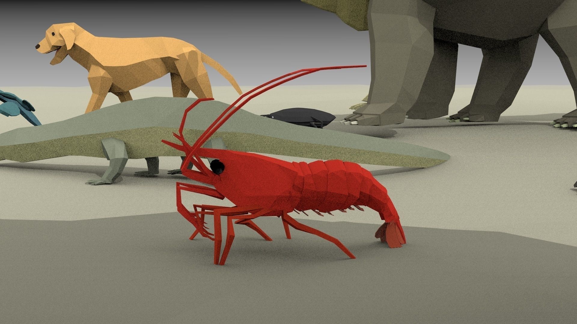 low poly animal pack Low-poly 3D model_2