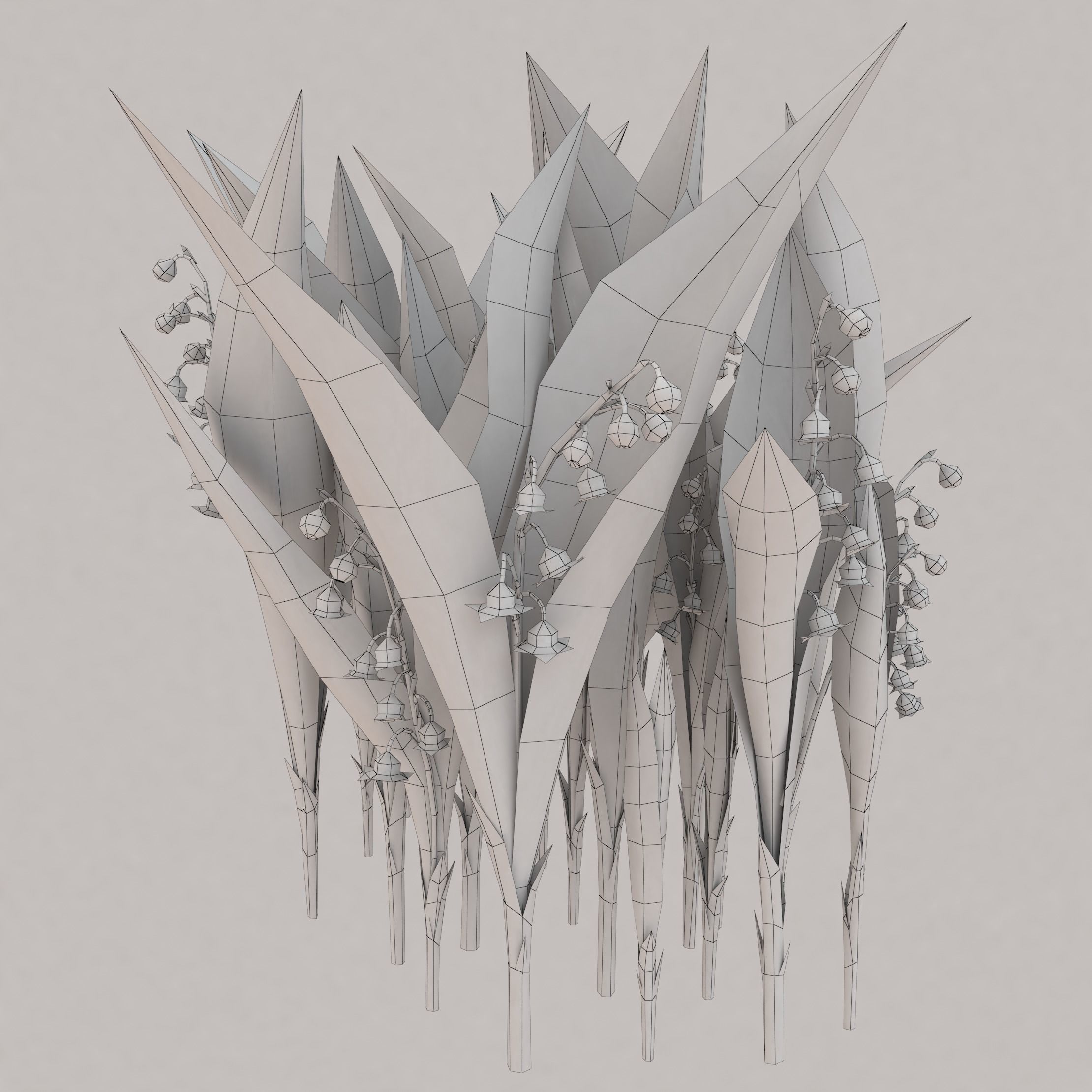 Convallaria universal plant Low-poly 3D model_3