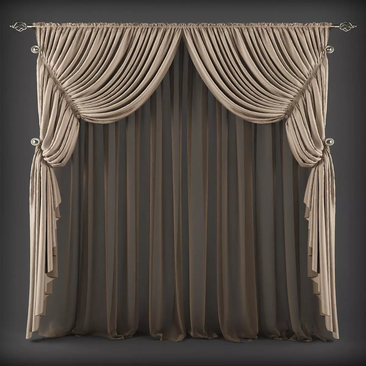 Curtain 3D model 290 Low-poly 3D model_0