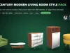3D model Mid Century Modern Living Room Style Pack VR / AR / low-poly ...