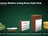 3D model Mid Century Modern Living Room Style Pack VR / AR / low-poly ...