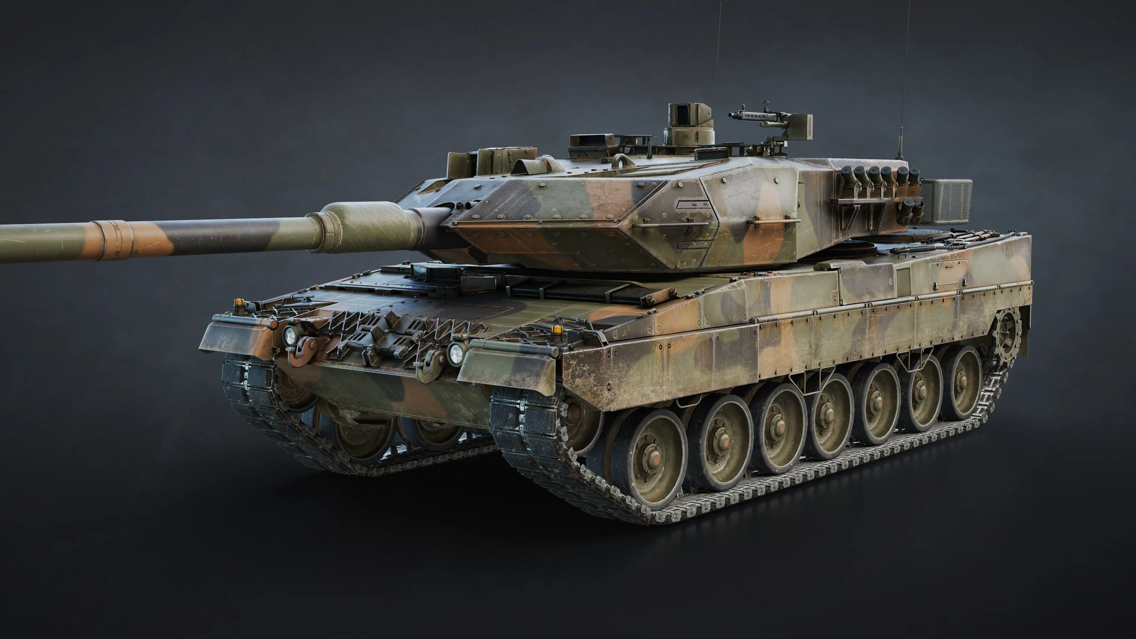 Leopard 2A6 Tank Game Ready Low-poly 3D model