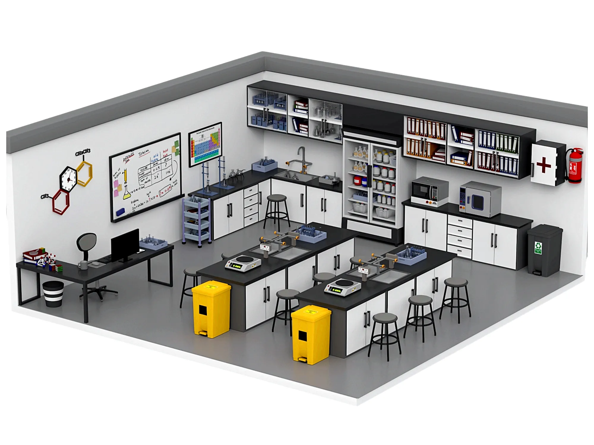 What Is Science Lab Science Laboratory Furniture And Equipment 3D model rigged | CGTrader