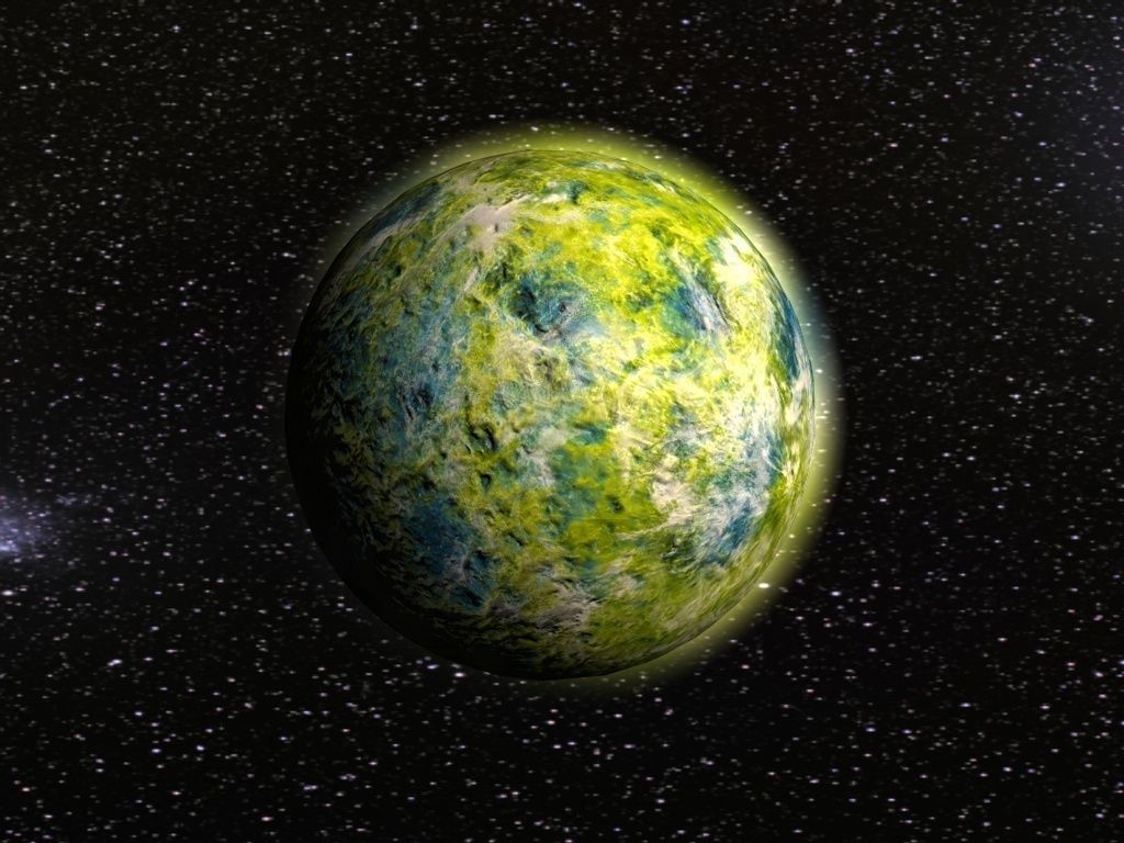 Green alien planet Low-poly 3D model_5