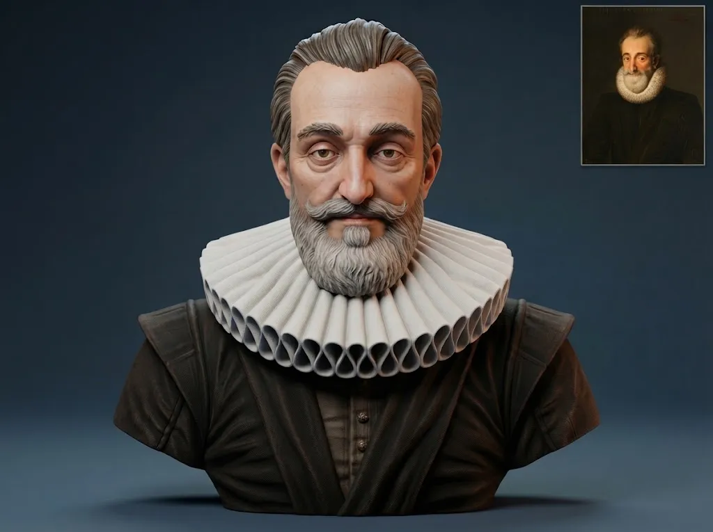 King Henry IV of France Portrait Bust 3D print model