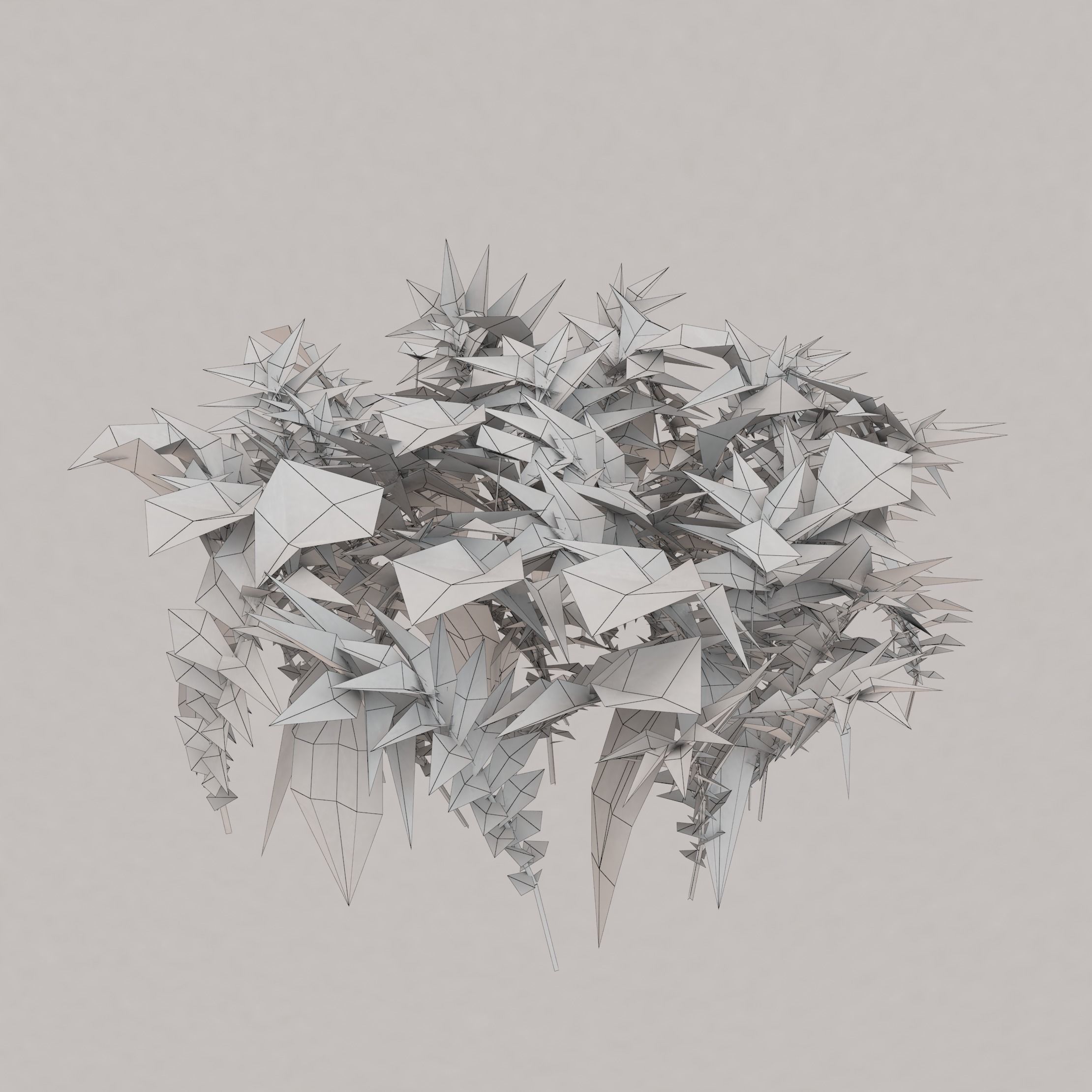 Silverweed ground filler plant Low-poly 3D model_3