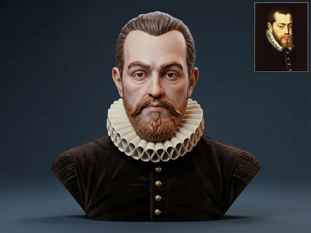 King Philip II of Spain Portrait Bust 3D print model