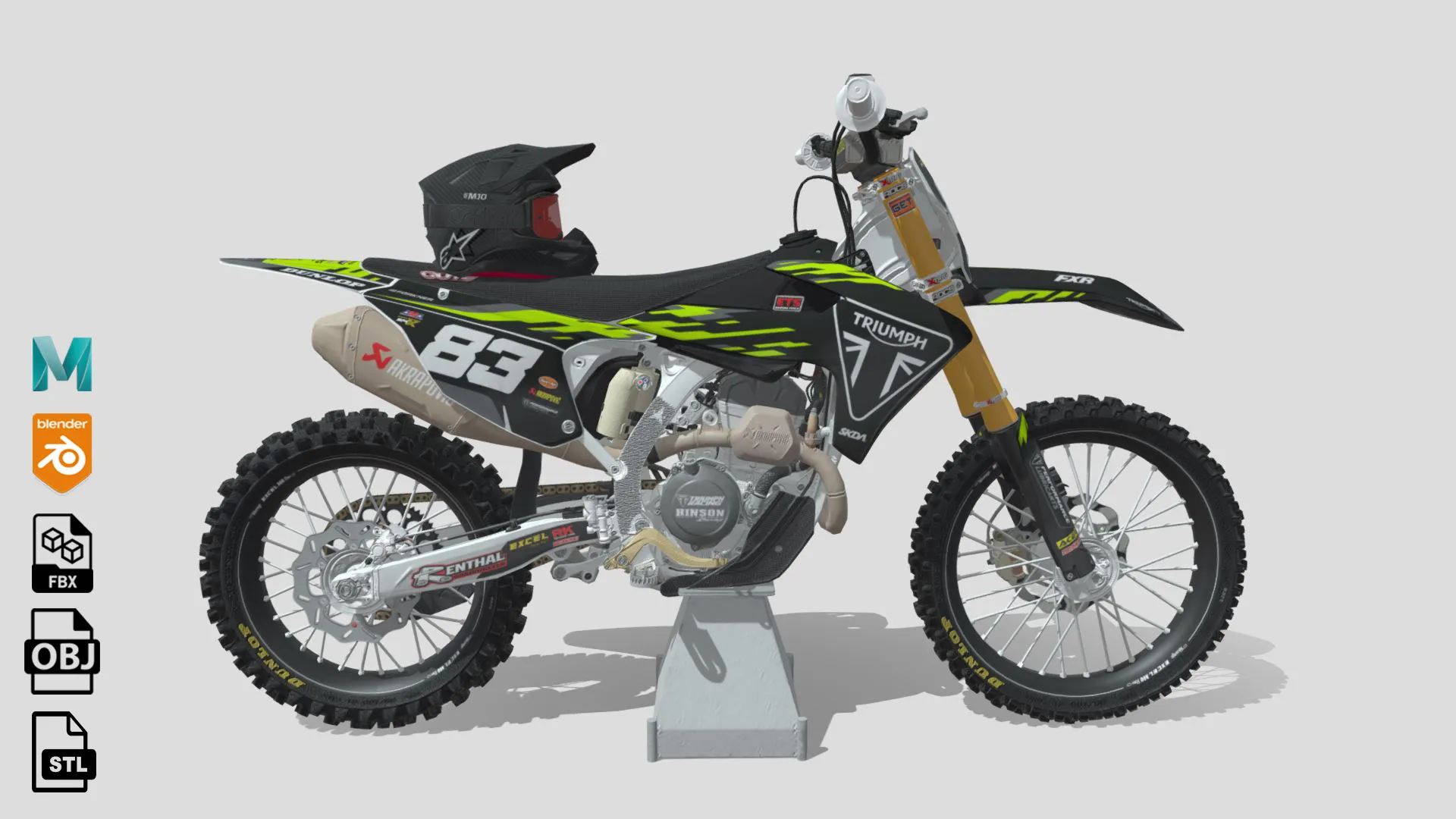 3D model Triumph TF 250X VR / AR / low-poly | CGTrader