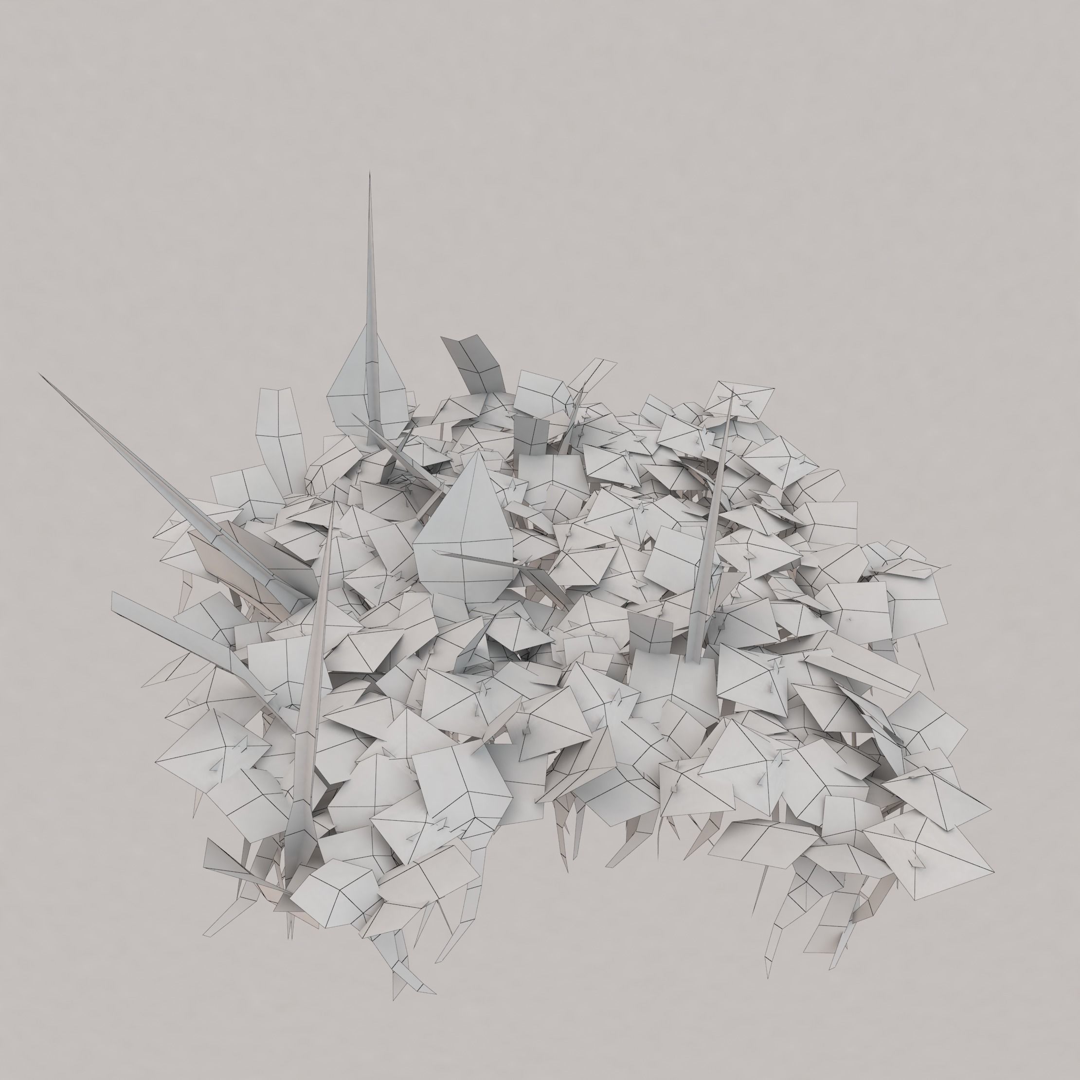 Pennywort ground filler Low-poly 3D model_3